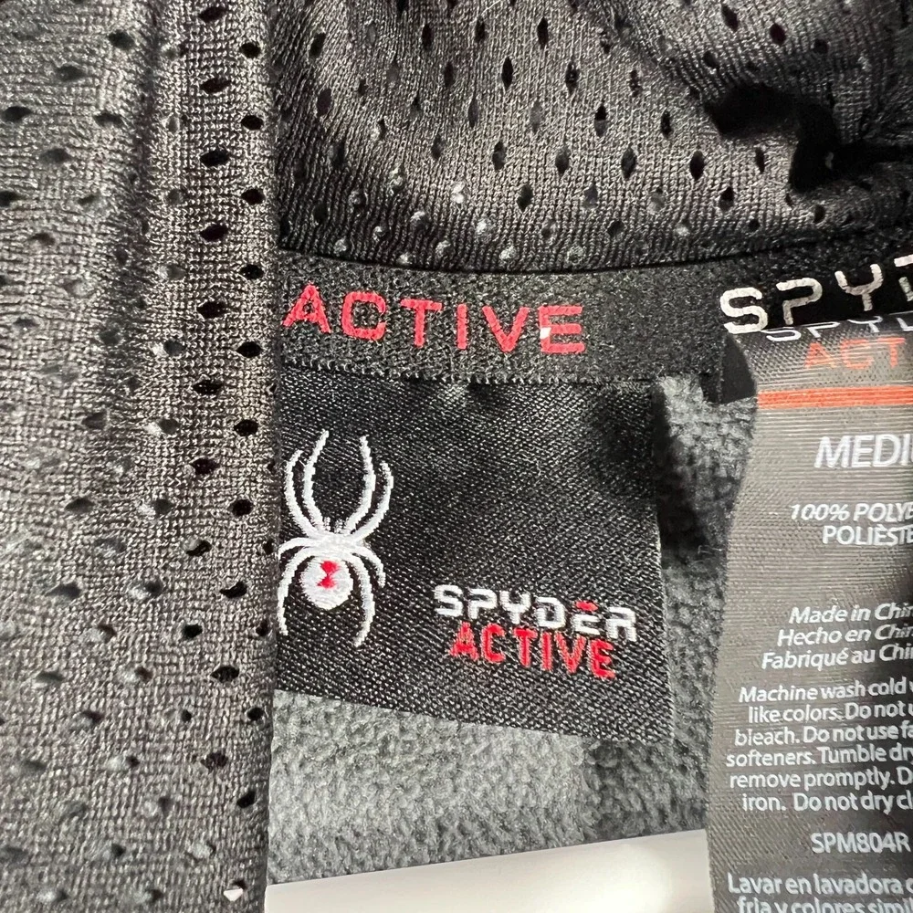 Spyder‎ Hoodie Sweatshirt Mens Medium Gray Long Sleeve 1/4 Zip Pullover Active